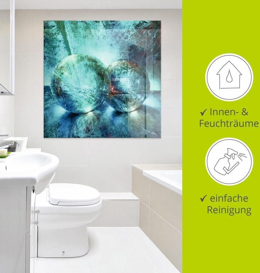 Artland Print op glas Twee blauwe knikkers_ in verschillende maten - Foto 3