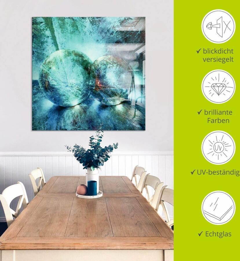 Artland Print op glas Twee blauwe knikkers_ in verschillende maten - Foto 4