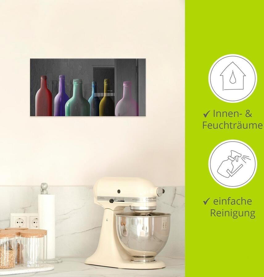 Artland Print op glas Veelkleurige glazen flessen - Foto 3