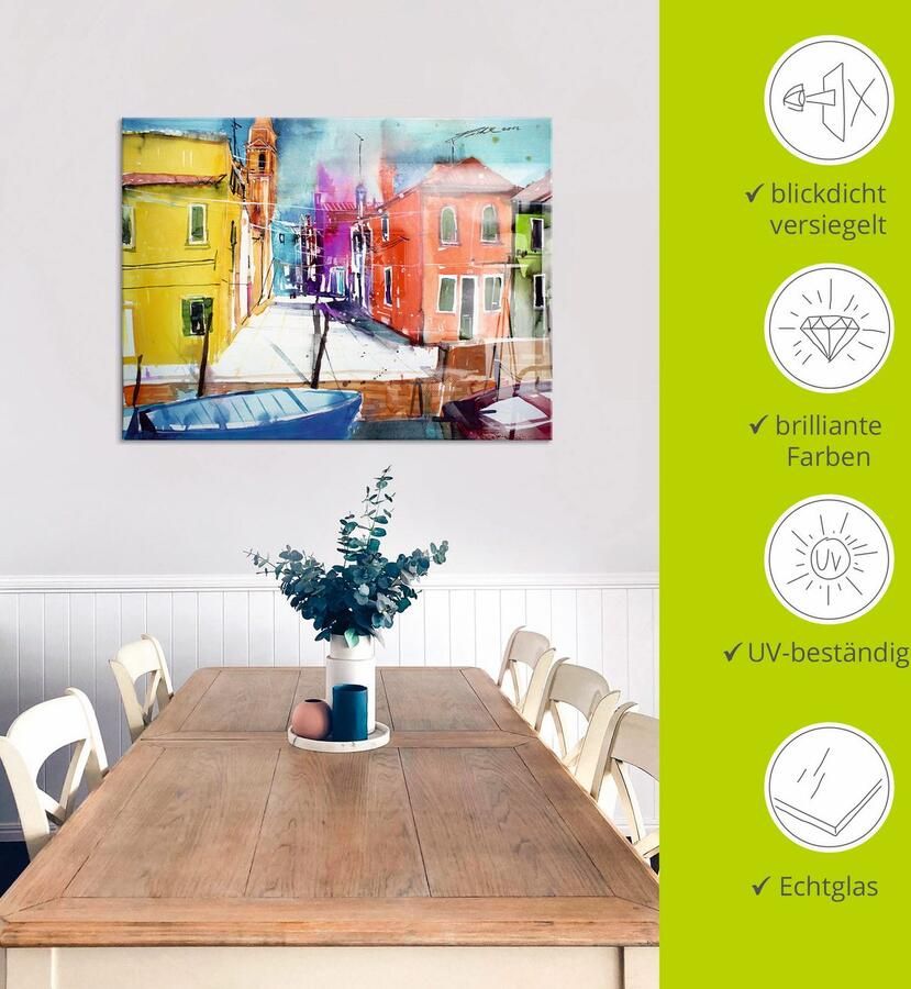 Artland Print op glas Venetië Burano Fondamenta del Pizzo - Foto 4