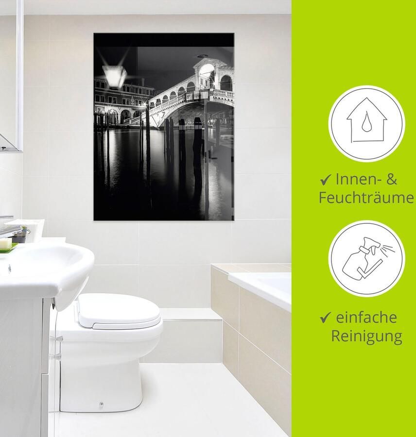 Artland Print op glas Venetië Canal Grande & Rialto brug I - Foto 3
