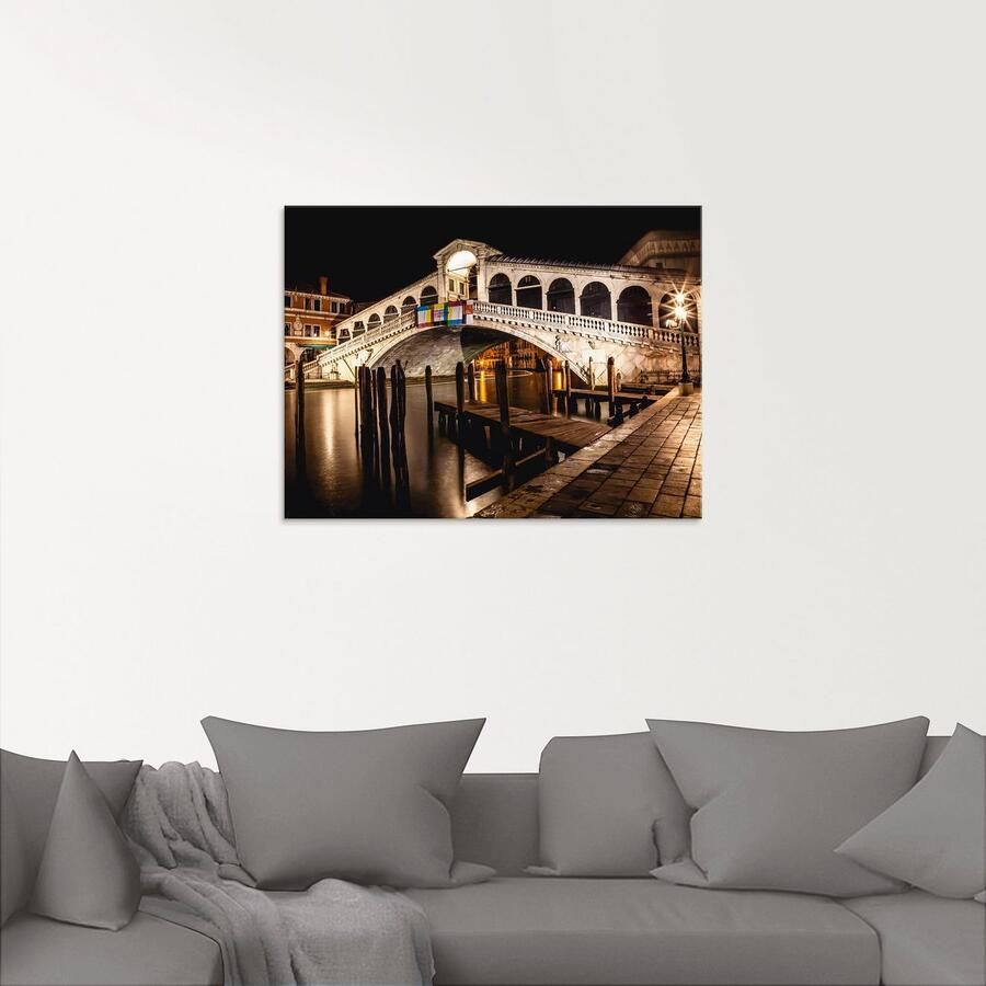 Artland Print op glas Venetië Canal Grande & Rialto brug II - Foto 2