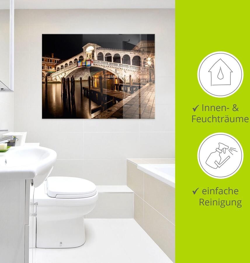 Artland Print op glas Venetië Canal Grande & Rialto brug II - Foto 3