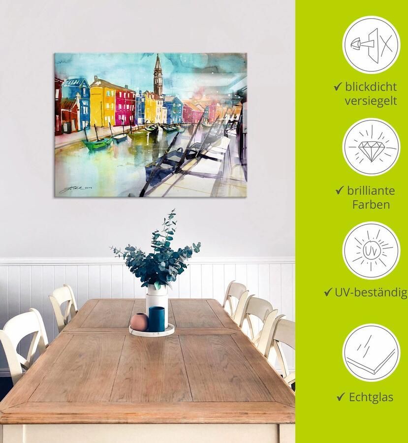 Artland Print op glas Venetië multicolour in verschillende maten - Foto 4