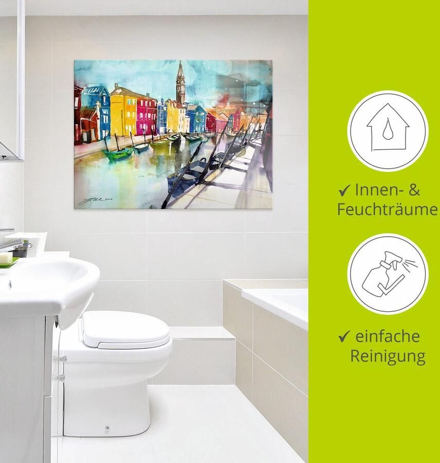 Artland Print op glas Venetië multicolour in verschillende maten - Foto 3