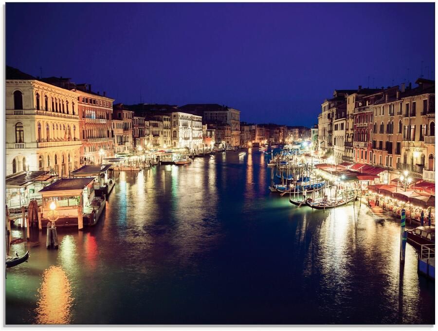 Artland Print op glas Venetië 's nachts in verschillende maten - Foto 6
