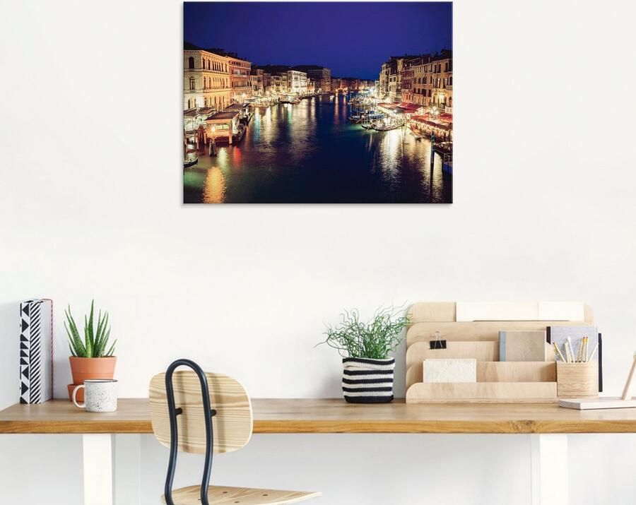 Artland Print op glas Venetië 's nachts in verschillende maten - Foto 5