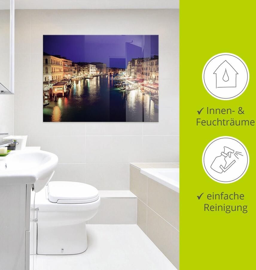 Artland Print op glas Venetië 's nachts in verschillende maten - Foto 3