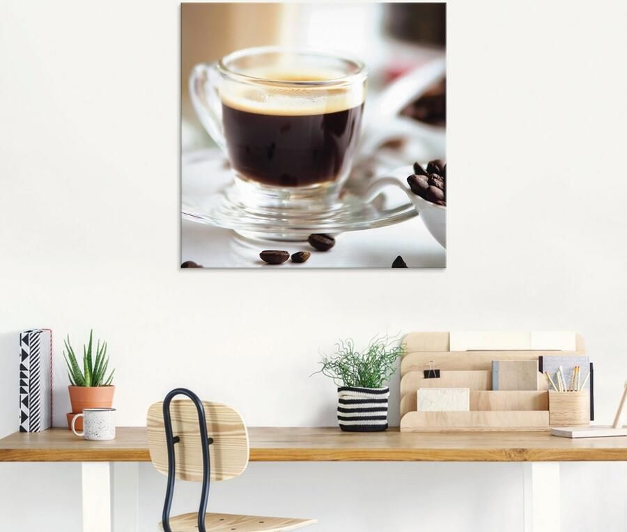 Artland Print op glas Vers espresso genot in verschillende maten