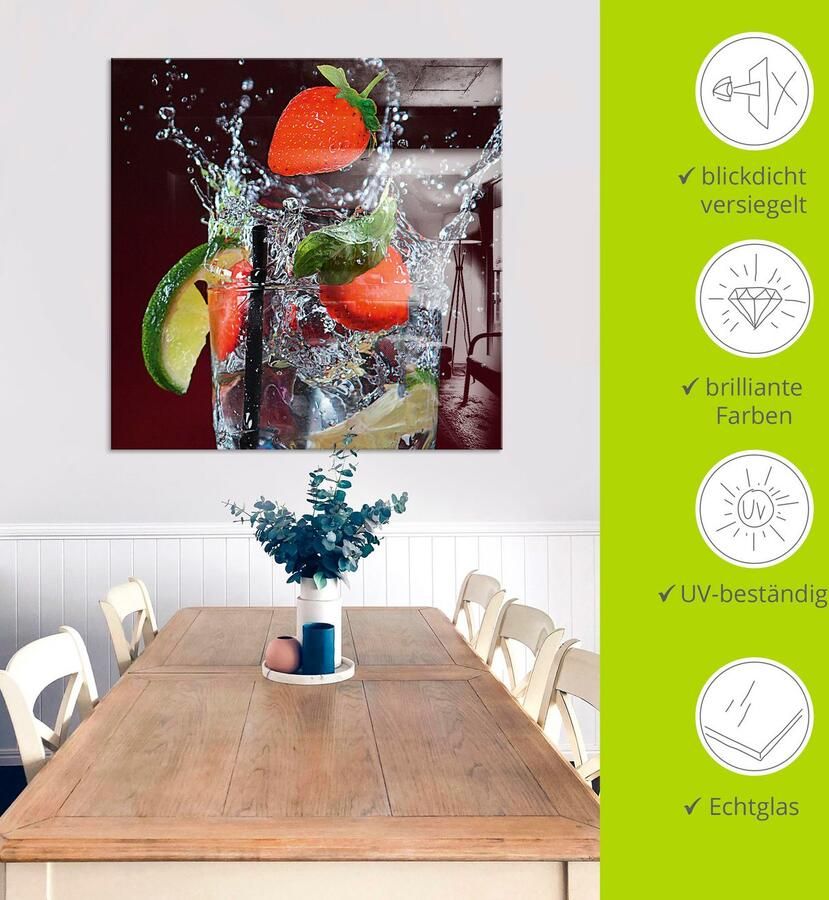 Artland Print op glas Verse fruitcocktail I in verschillende maten - Foto 3