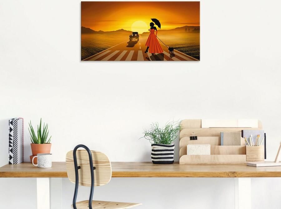 Artland Print op glas Vrouw in rood in verschillende maten - Foto 5