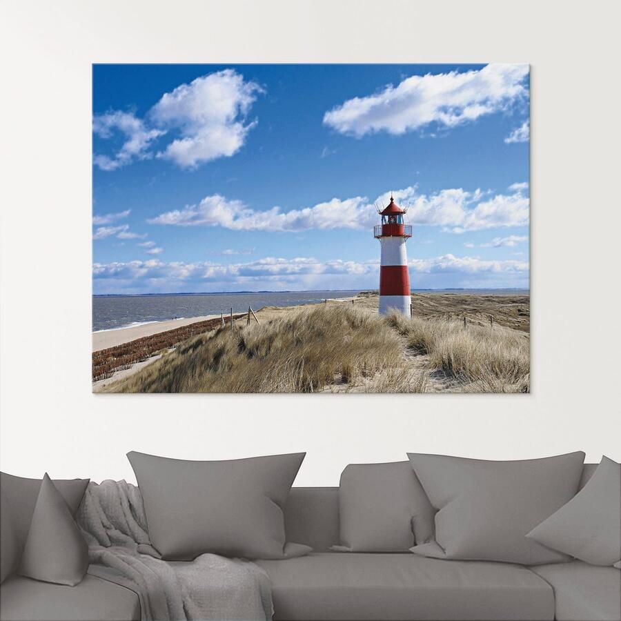 Artland Print op glas Vuurtoren Sylt in verschillende maten - Foto 2