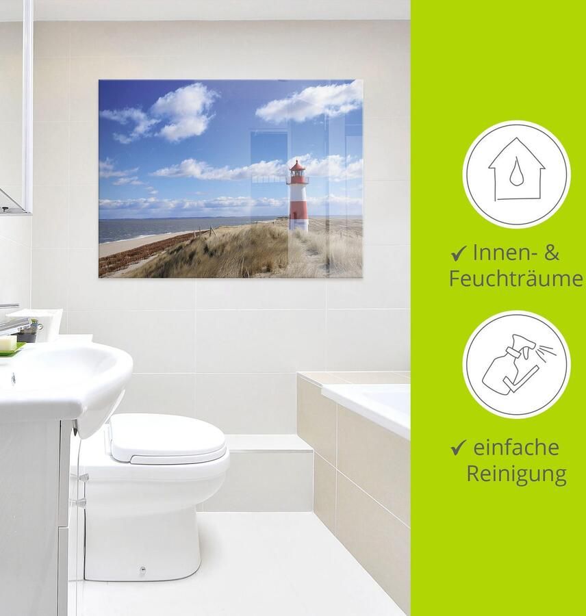 Artland Print op glas Vuurtoren Sylt in verschillende maten - Foto 2