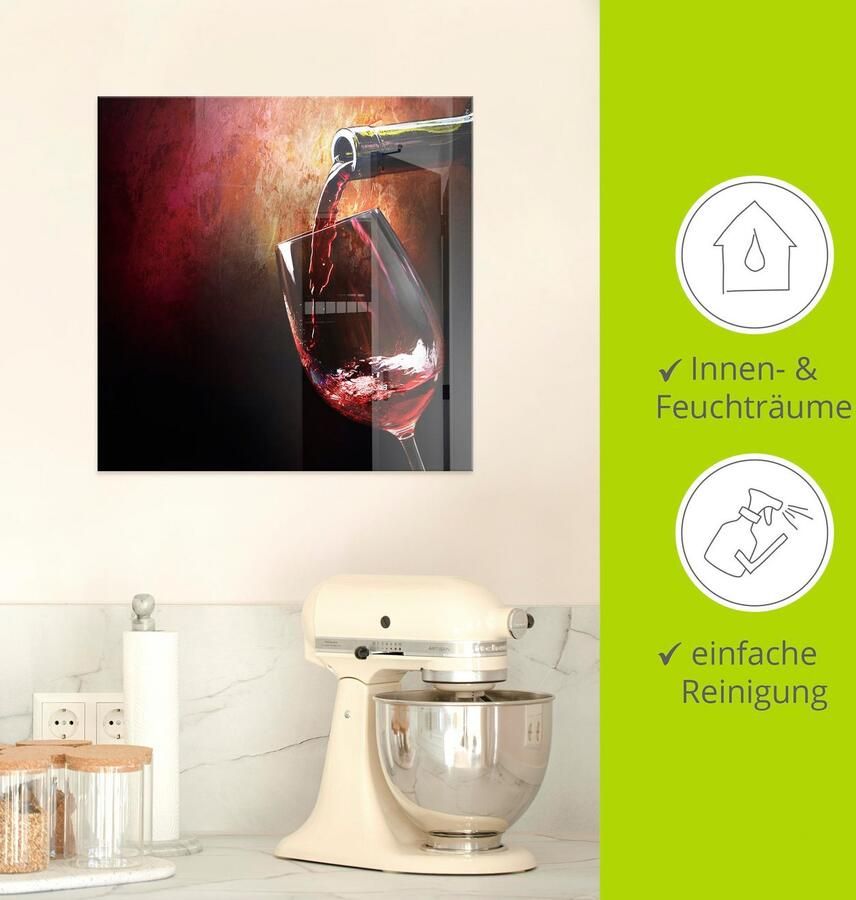 Artland Print op glas Wijn rode wijn in verschillende maten - Foto 3