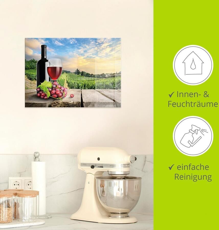 Artland Print op glas Wijn voor wijnbergen in verschillende maten - Foto 2