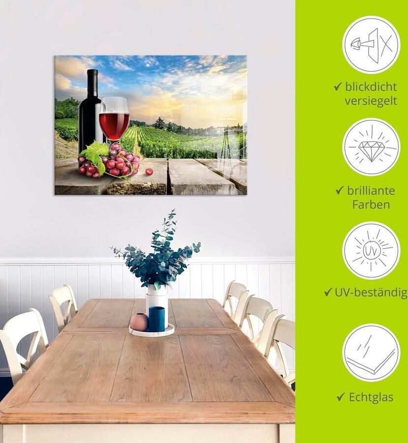 Artland Print op glas Wijn voor wijnbergen in verschillende maten - Foto 3