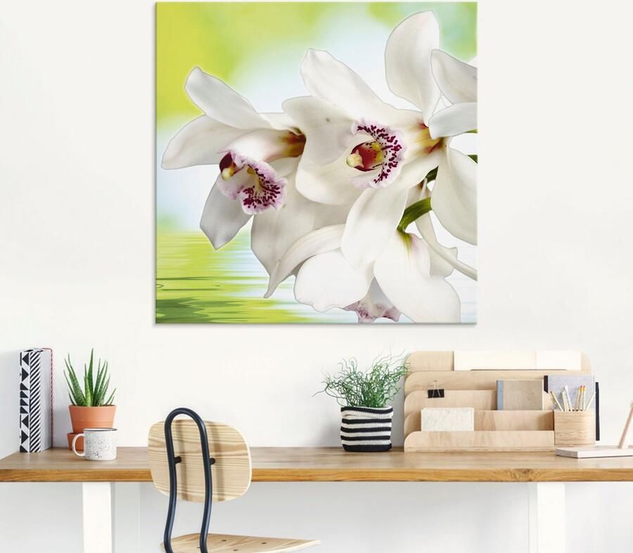 Artland Print op glas Witte orchidee in verschillende maten - Foto 4