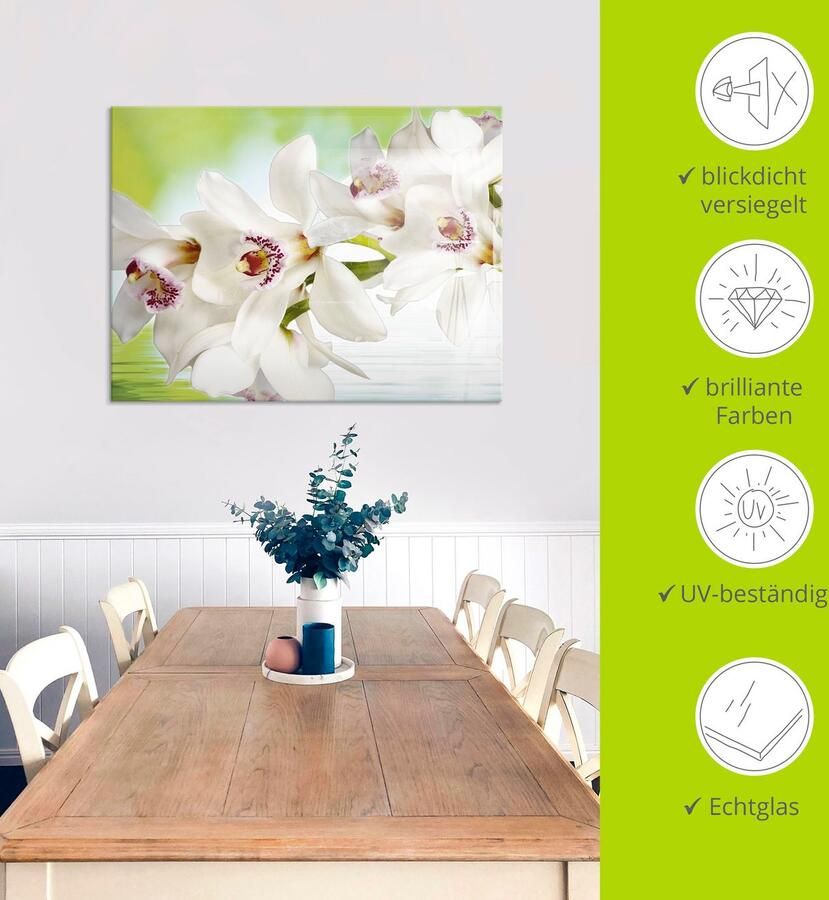 Artland Print op glas Witte orchidee in verschillende maten - Foto 2