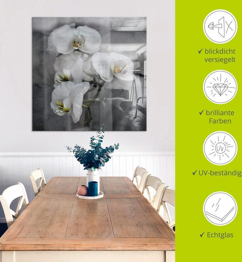 Artland Print op glas Witte orchideeën white orchidee - Foto 4