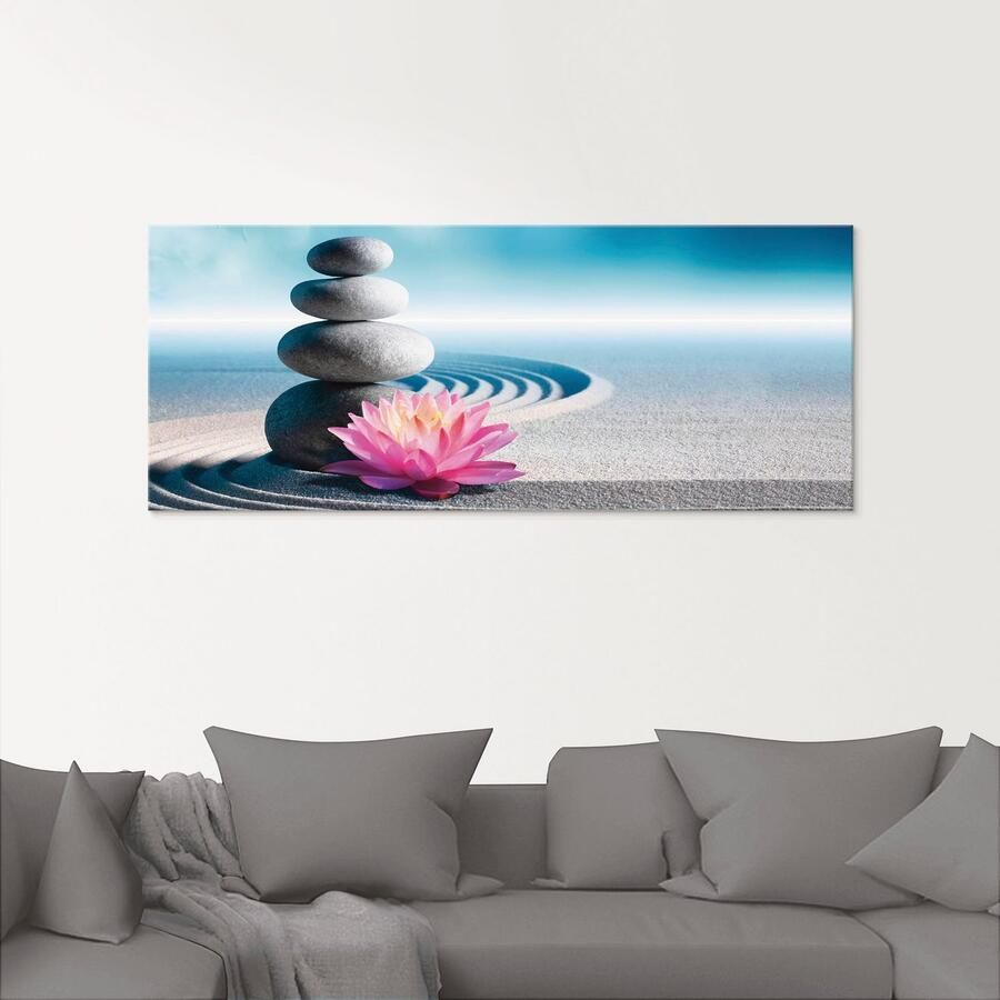 Artland Print op glas Zand lelie en spa-stenen in zen-tuin - Foto 2