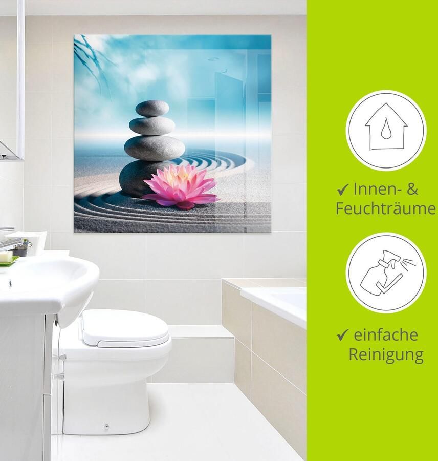 Artland Print op glas Zand lelie en spa-stenen in zen-tuin - Foto 2