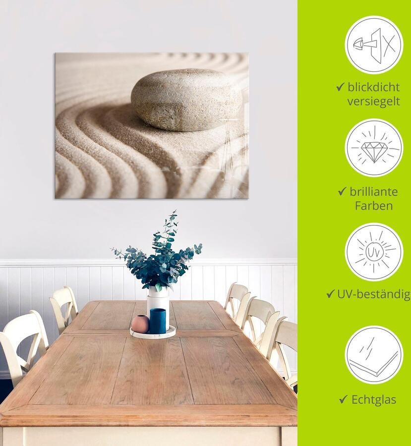 Artland Print op glas Zen steen in verschillende maten - Foto 3