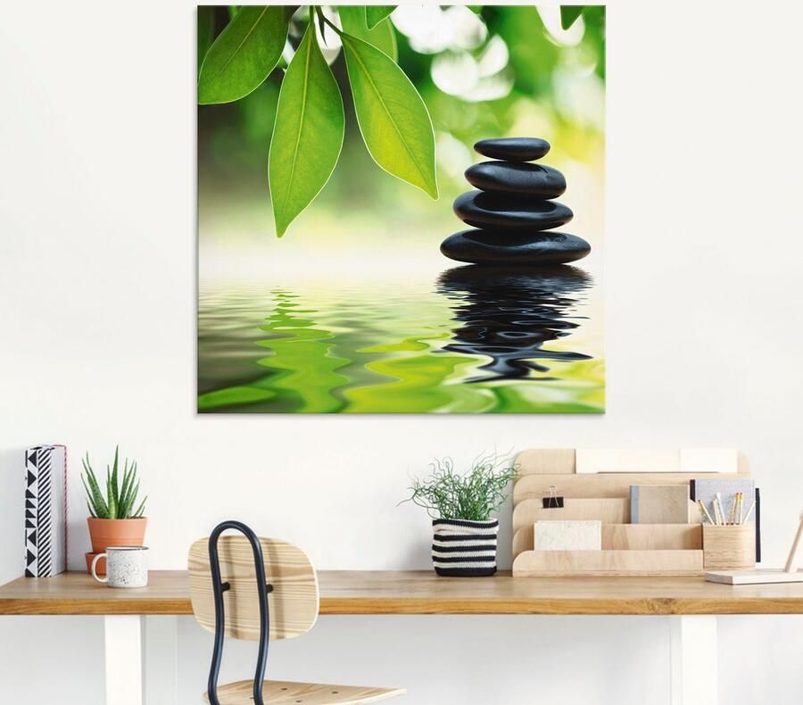 Artland Print op glas Zen steenpiramide op wateroppervlak - Foto 4