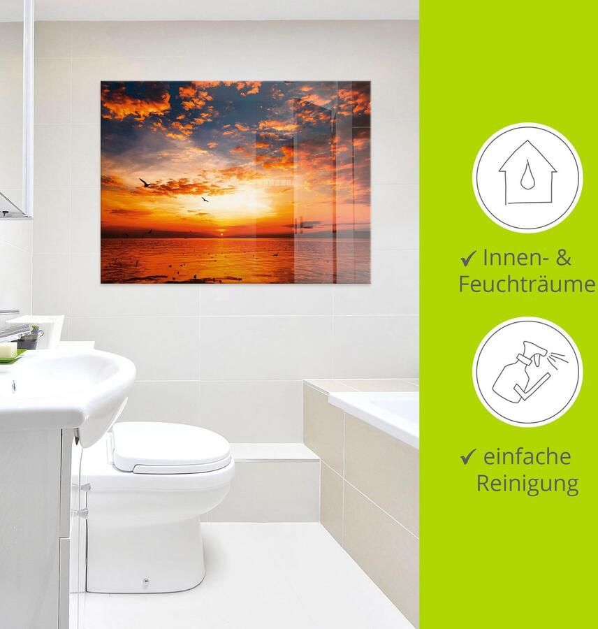 Artland Print op glas Zonsondergang aan het strand - Foto 2