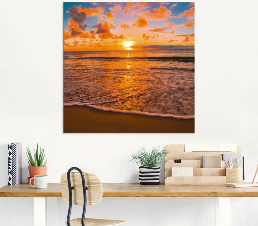 Artland Print op glas Zonsondergang aan het strand - Foto 5