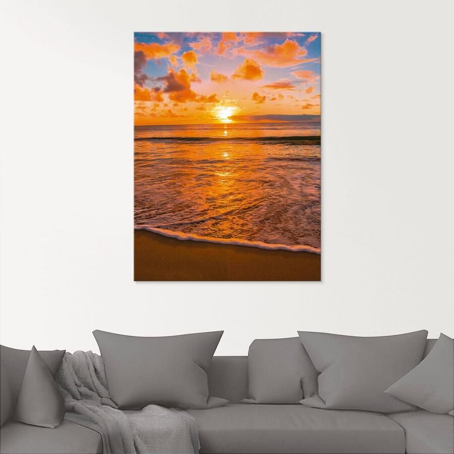 Artland Print op glas Zonsondergang aan het strand - Foto 2