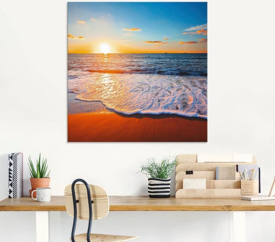 Artland Print op glas Zonsondergang en de zee - Foto 5