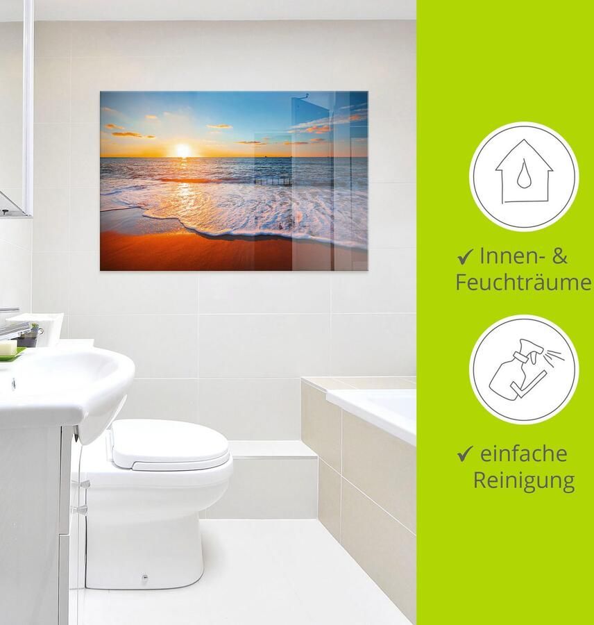 Artland Print op glas Zonsondergang en de zee - Foto 2