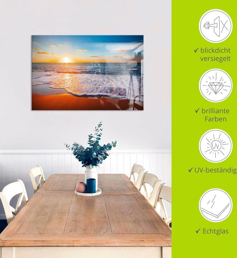 Artland Print op glas Zonsondergang en de zee - Foto 3