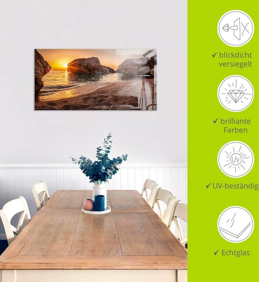 Artland Print op glas Zonsondergang en strand - Foto 2