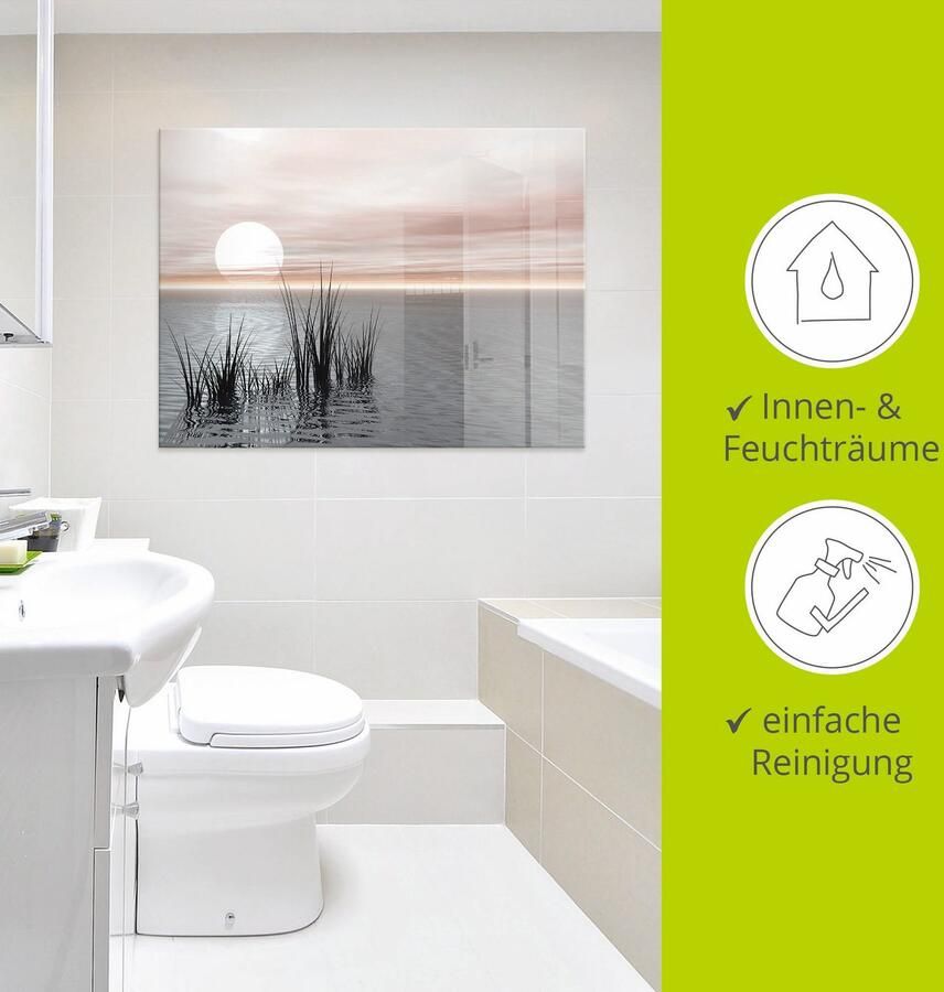 Artland Print op glas Zonsondergang met riet - Foto 3