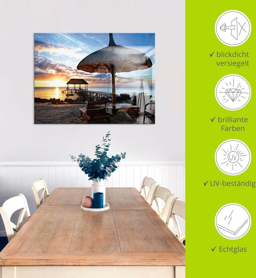 Artland Print op glas Zonsondergang op Mauritius - Foto 3
