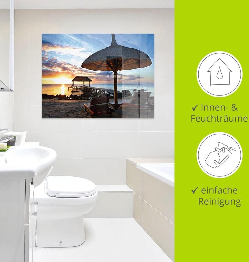 Artland Print op glas Zonsondergang op Mauritius - Foto 2