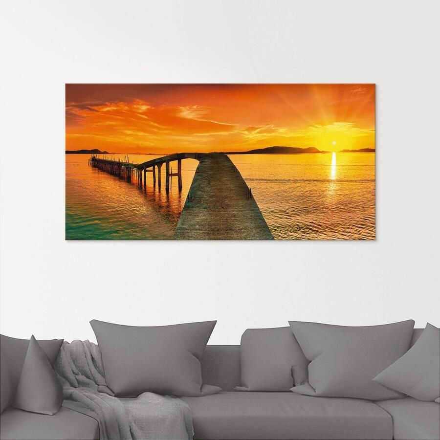 Artland Print op glas Zonsopkomst boven de zee - Foto 2