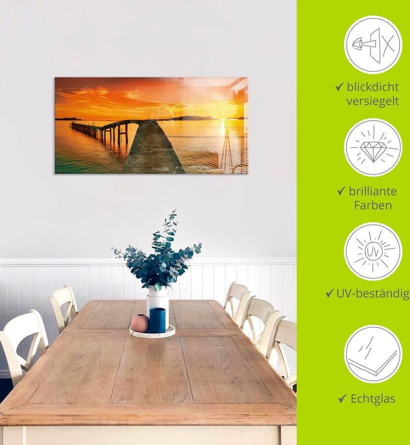 Artland Print op glas Zonsopkomst boven de zee - Foto 3