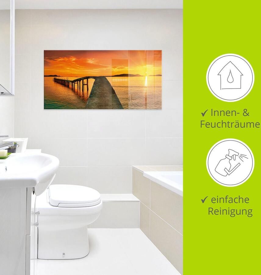 Artland Print op glas Zonsopkomst boven de zee - Foto 2