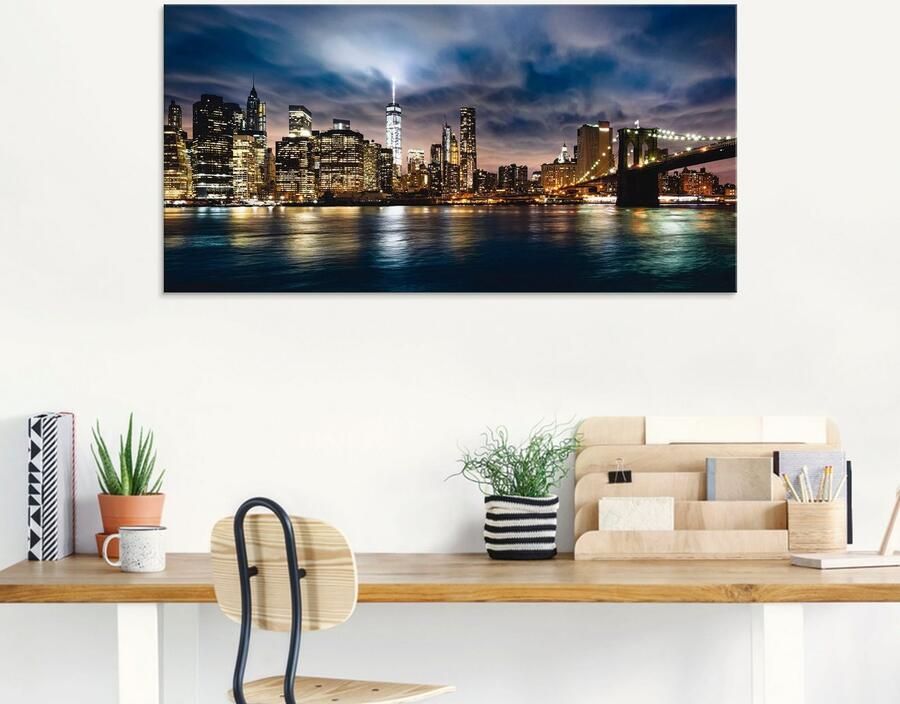 Artland Print op glas Zonsopkomst boven Manhattan - Foto 5