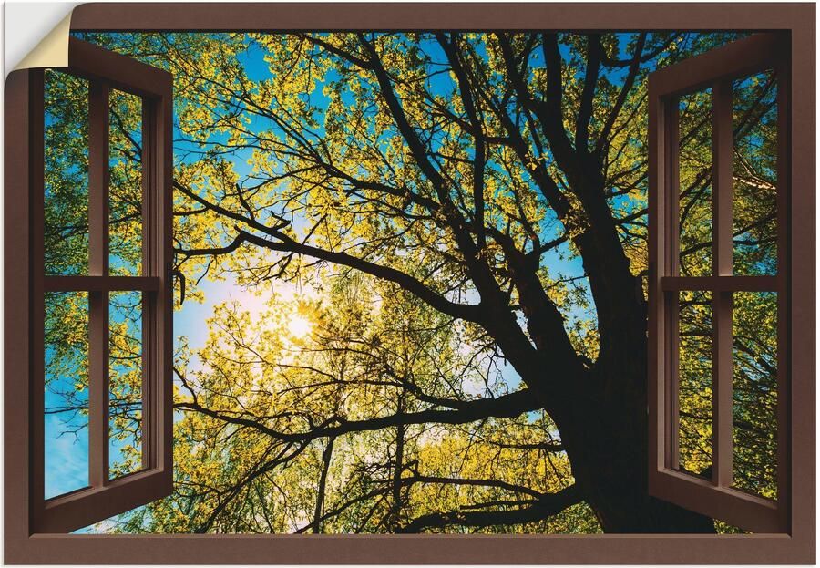 Artland Wandfolie Blik uit het venster lentezon boomkruin - Foto 5