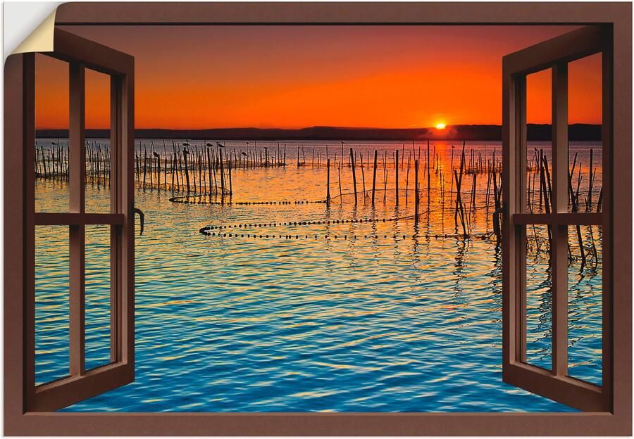 Artland Wandfolie Blik uit het venster wachtende passagiers - Foto 5