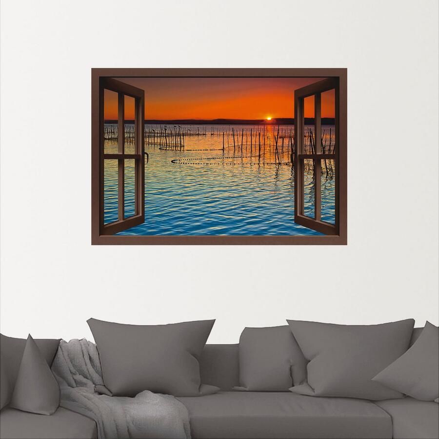 Artland Wandfolie Blik uit het venster wachtende passagiers - Foto 2