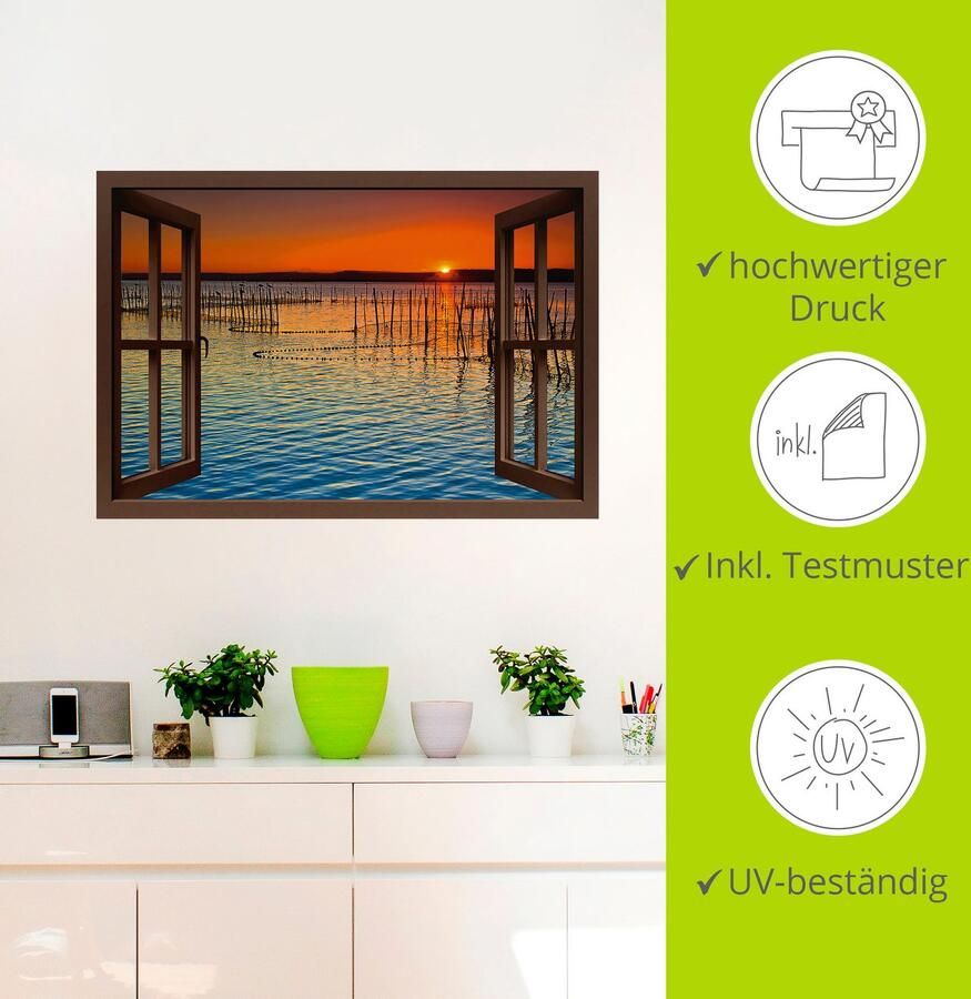 Artland Wandfolie Blik uit het venster wachtende passagiers - Foto 3