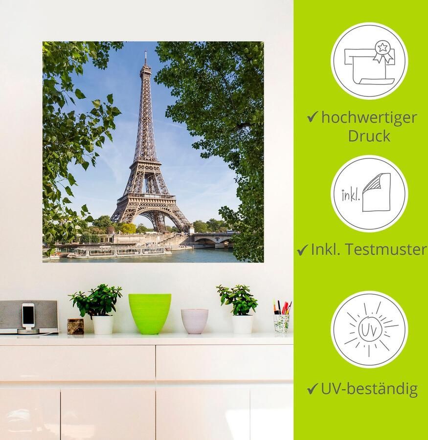 Artland Wandfolie Parijs Eiffeltoren & Seine - Foto 2