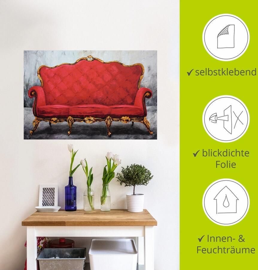 Artland Wandfolie Rode bank zelfklevend - Foto 3