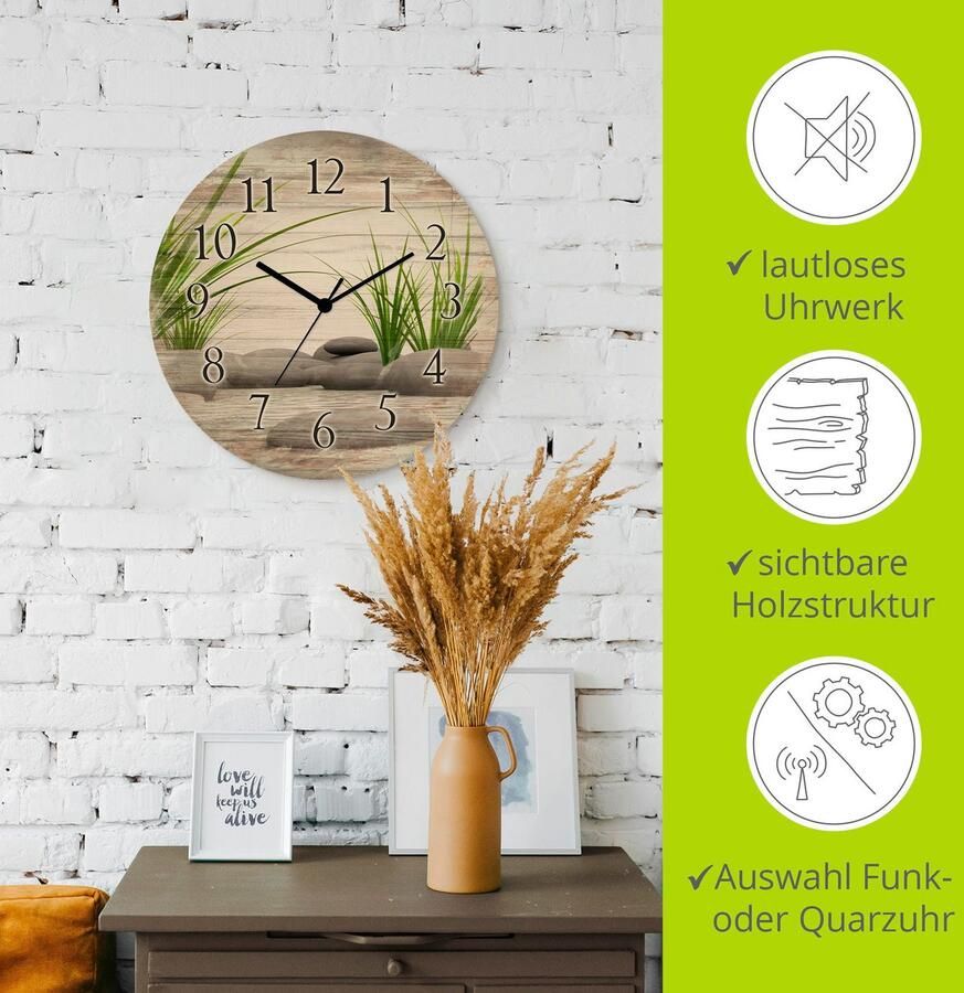 Artland Wandklok 3D stenen optioneel verkrijgbaar met kwarts- of radiografisch uurwerk geruisloos zonder tikkend geluid - Foto 3