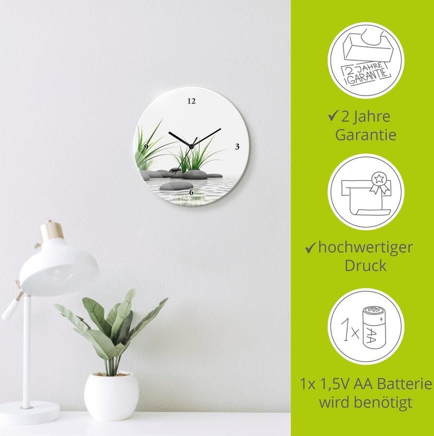 Artland Wandklok 3D stenen optioneel verkrijgbaar met kwarts- of radiografisch uurwerk geruisloos zonder tikkend geluid - Foto 5