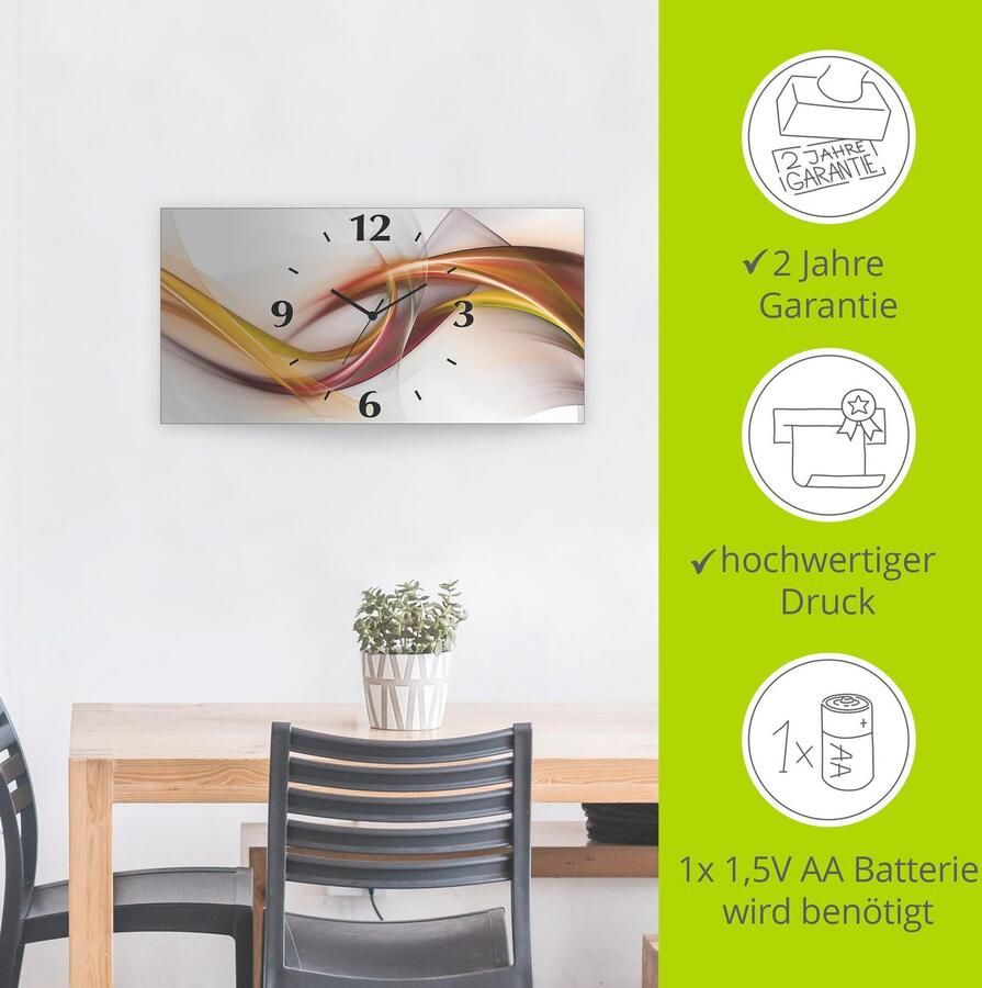 Artland Wandklok Abstract design oranje 3d-look geschulpt met kwarts- of radiografisch uurwerk verschillende maten - Foto 3